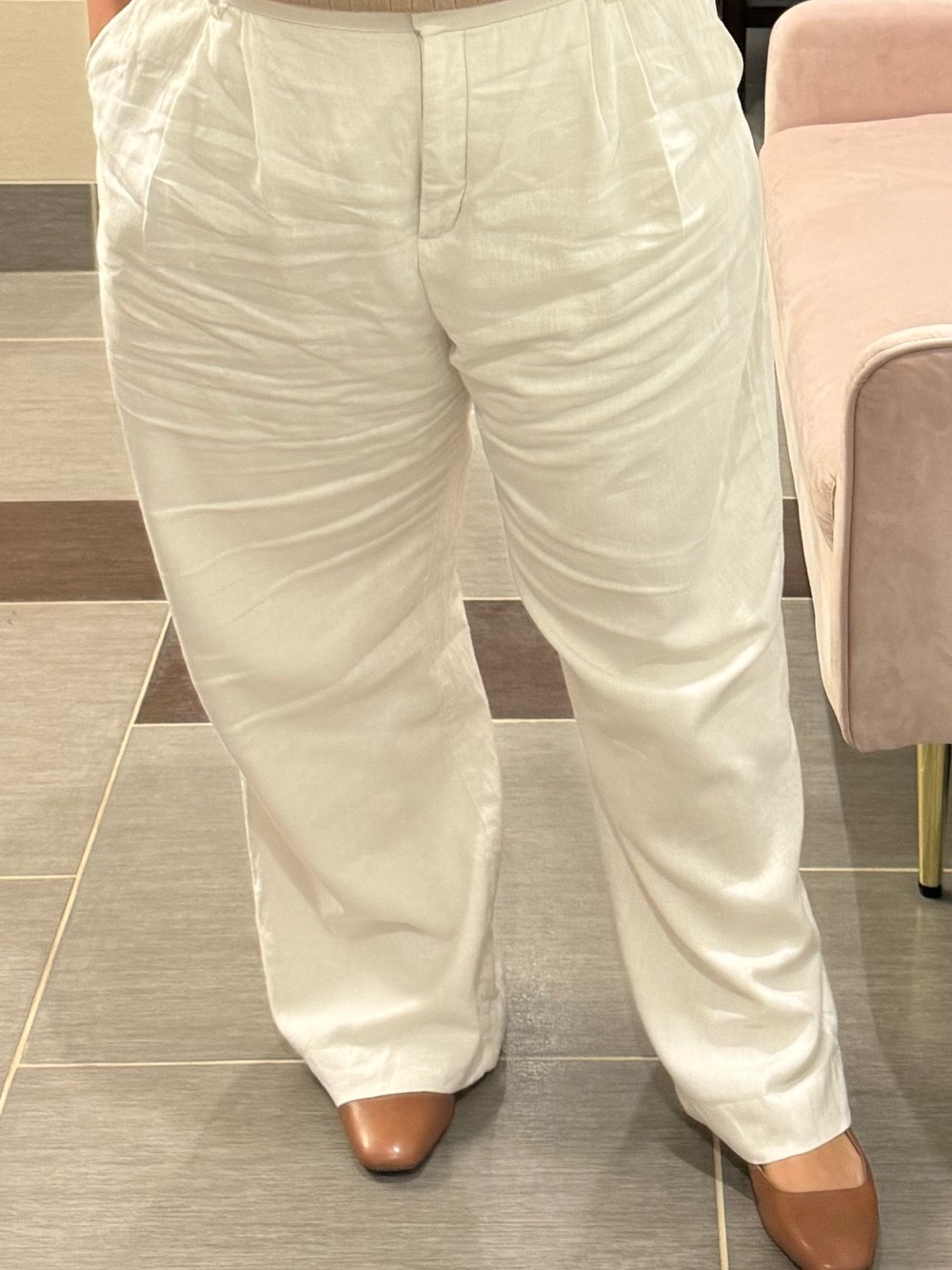 Abercrombie & Fitch Women's Wide Leg Pants in White